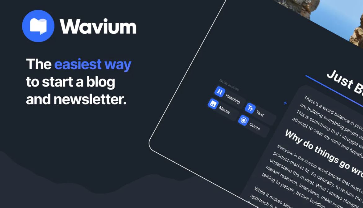 Wavium, nueva plataforma para tener un blog con newsletter incluída