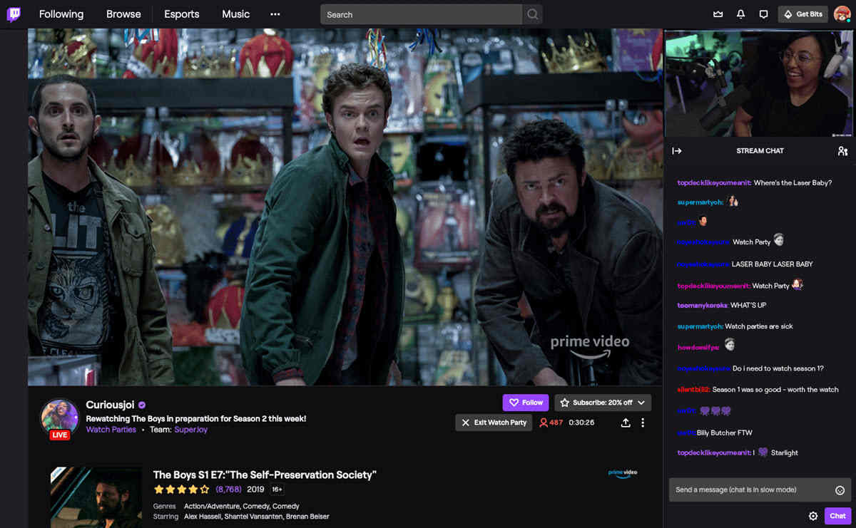 Twitch tiene una nueva función para ver películas en grupo
