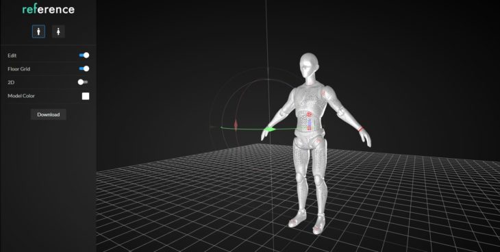 Modelo 3D del cuerpo completo. (Modelo de los autores)