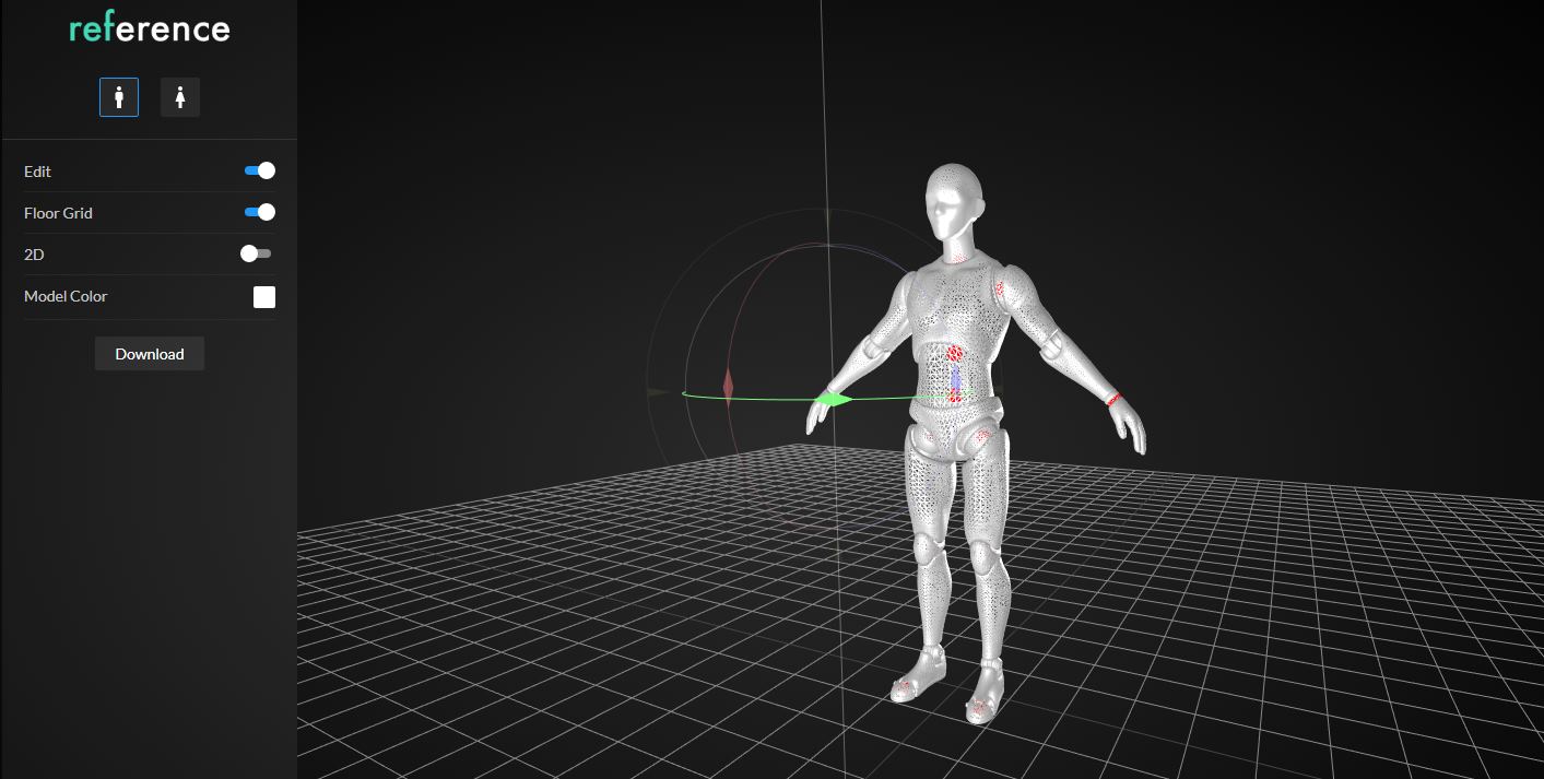 Reference, para crear el modelo de una persona en 3D