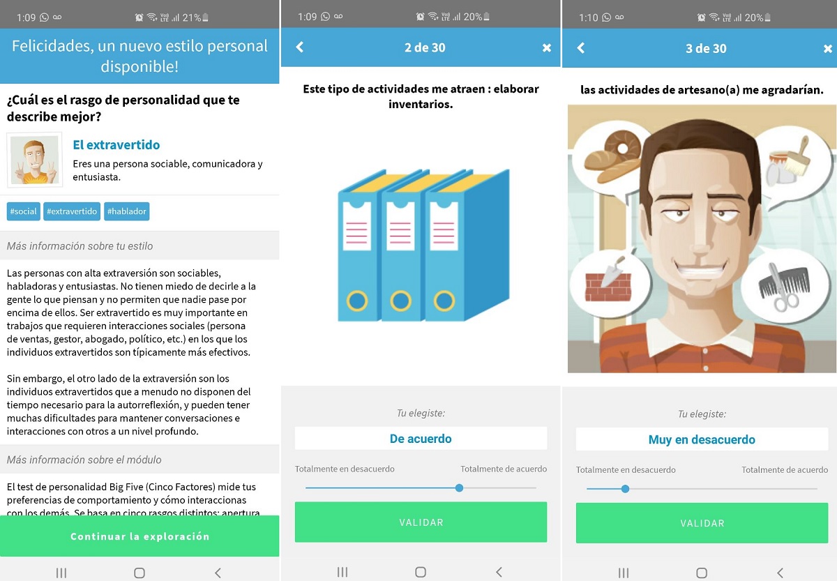 Praditus, una app que te permite descubrir los rasgos de tu personalidad mediante un test