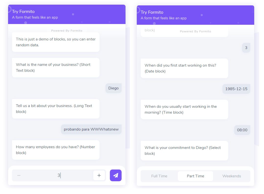 Formito, un chat para web que recoge datos de los futuros clientes