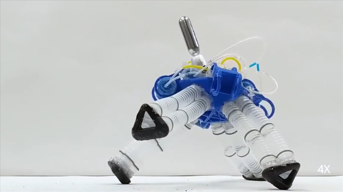 Un robot blando que anda como una tortuga y no usa electrónica