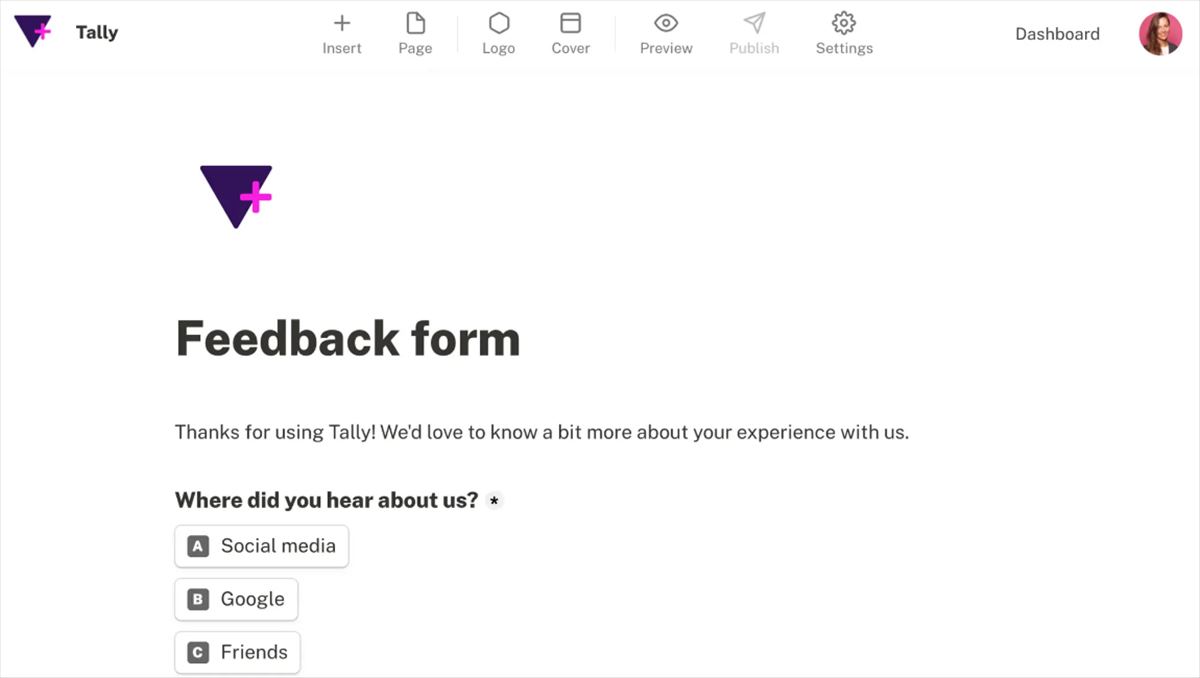 Tally, una nueva y excelente forma de crear formularios