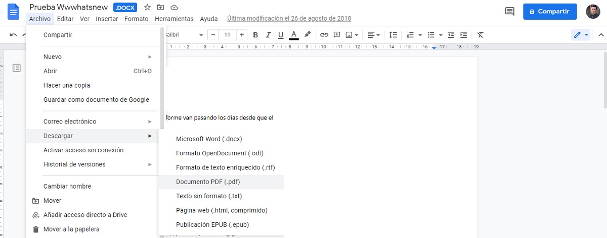 Word a PDF en Drive