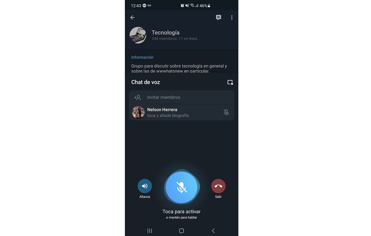 Chats de voz en Telegram