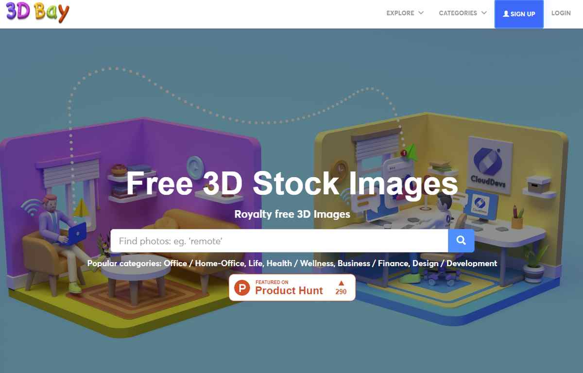 Un banco de imágenes 3D gratuitas incluso para proyectos comerciales