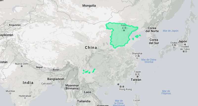 the true size of_españa_china