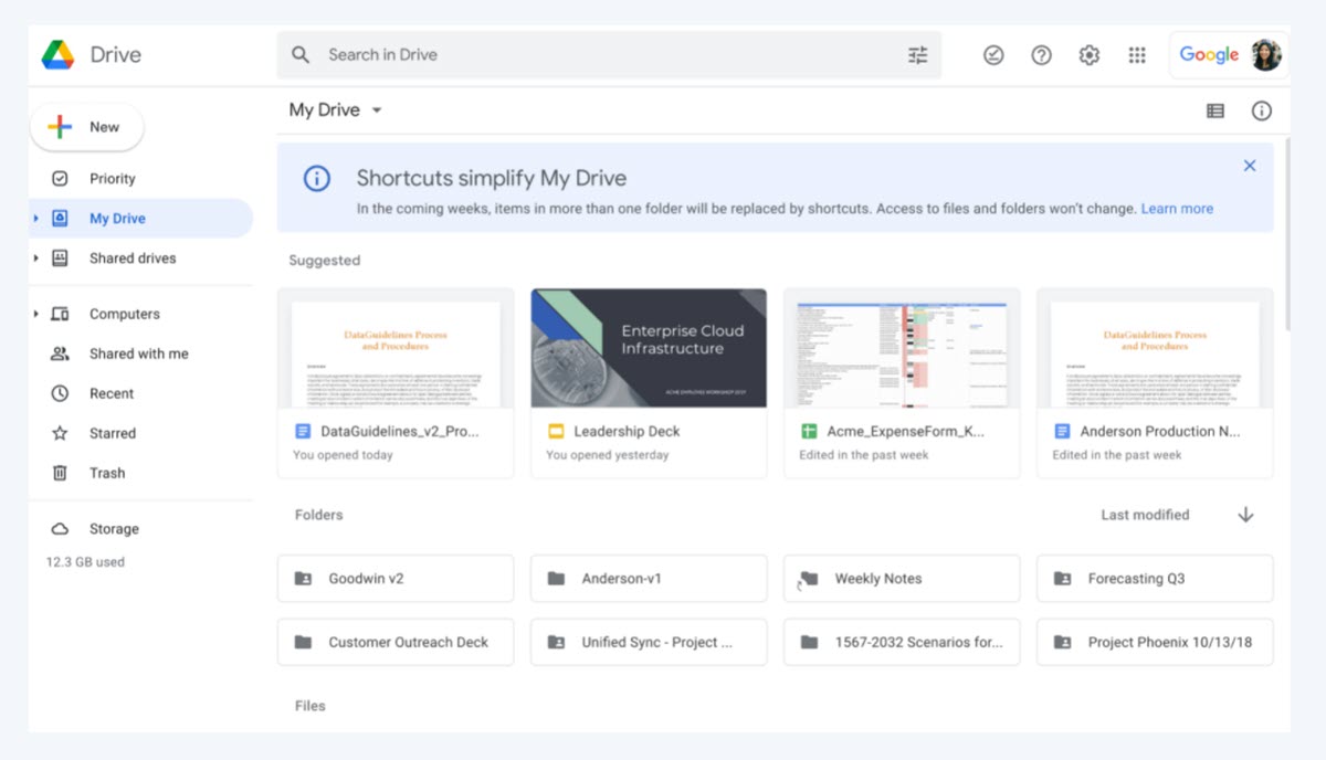 Google Drive tiene una nueva dinámica para ayudarte a organizar los archivos