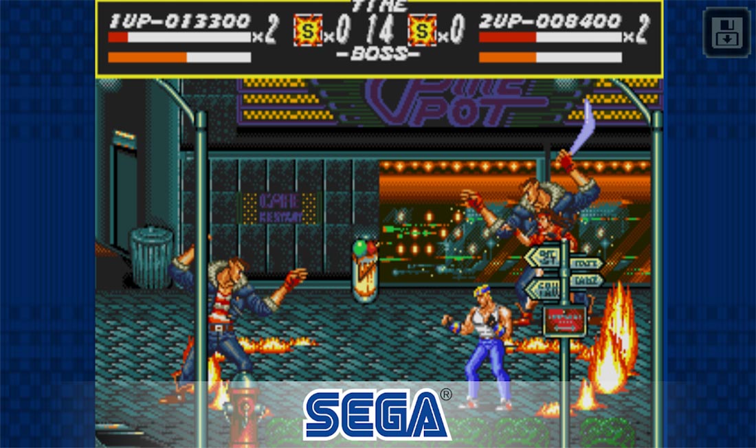 Streets of Rage Classic como segundo juego de SEGA