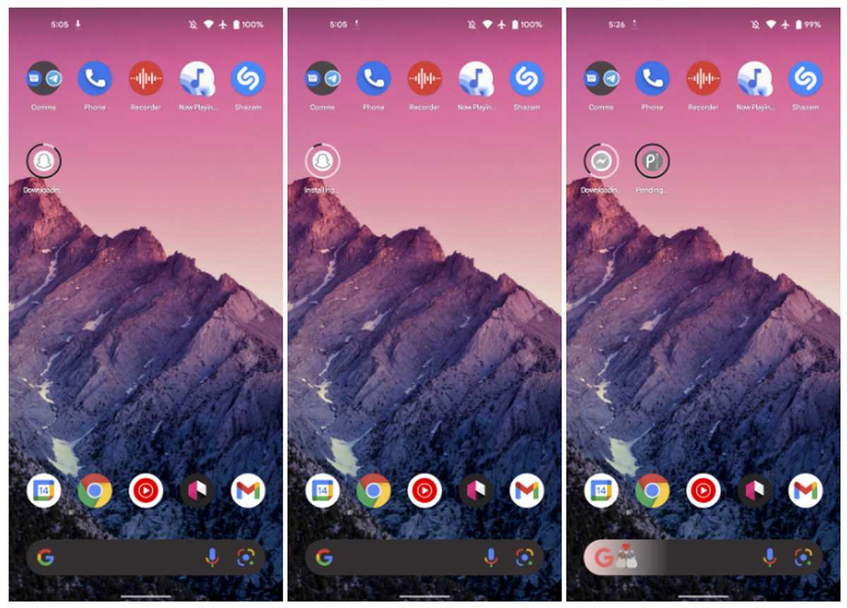 Progreso de instalación en Android 11+