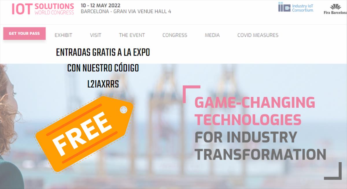Entradas gratis para el IoT solutions World Congress – Exposición