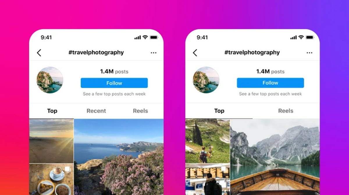 Instagram está probando una nueva forma de mostrar los hashtags