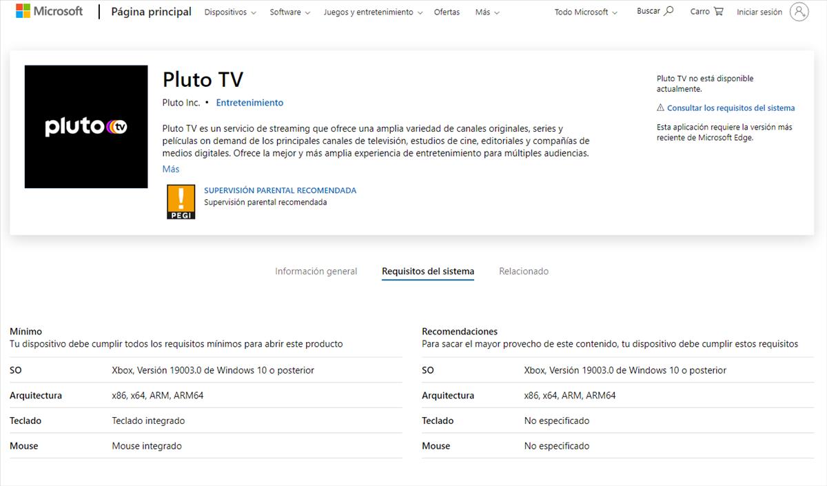 Pluto TV ahora con aplicación para Windows