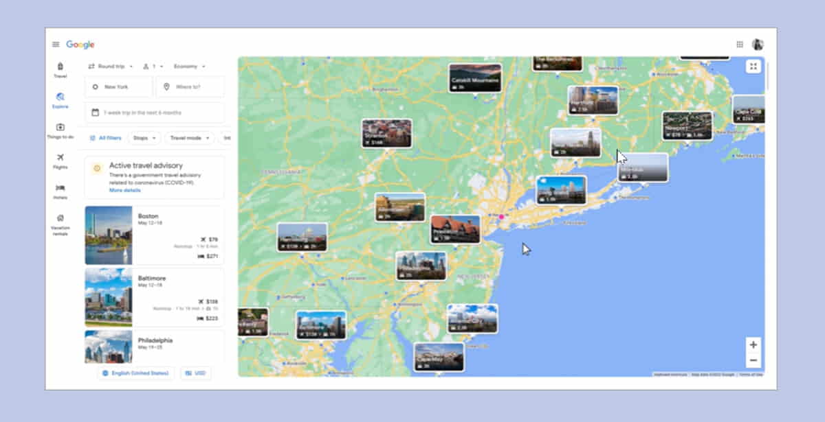 Google suma nuevas opciones que facilitan planificar un viaje