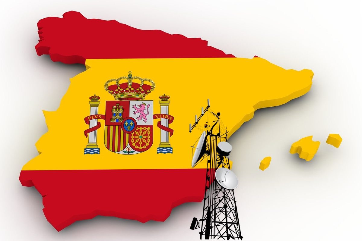 Mapa de España que muestra las antenas móviles y su distribución en el territorio