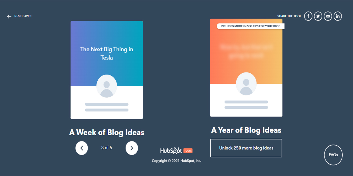 Blog Ideas Generator para crear títulos interesantes para tu blog