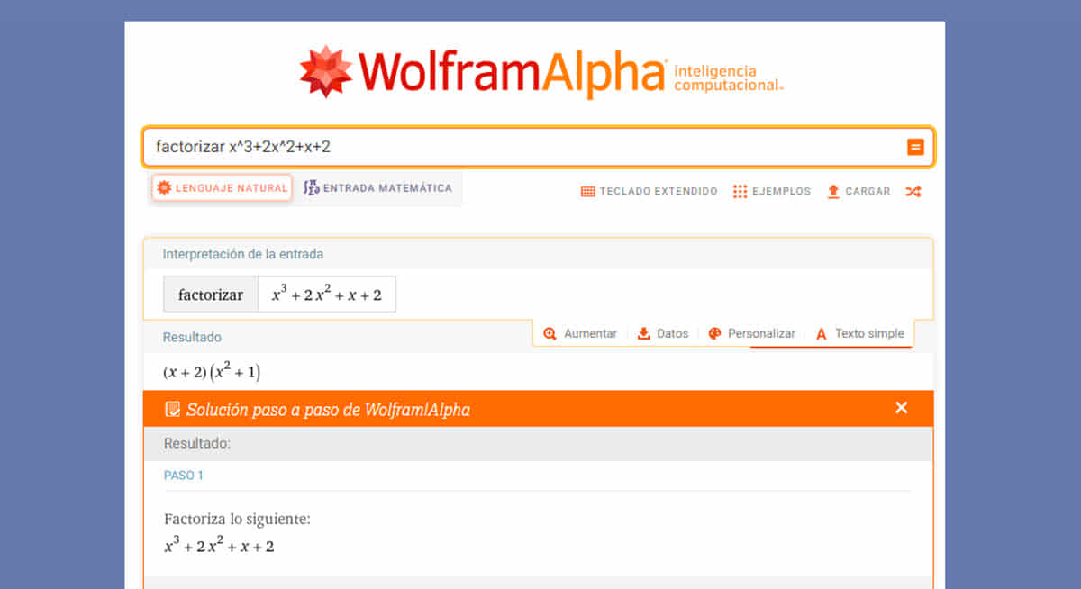 Wolfram Alpha ahora te explica las matemáticas en español