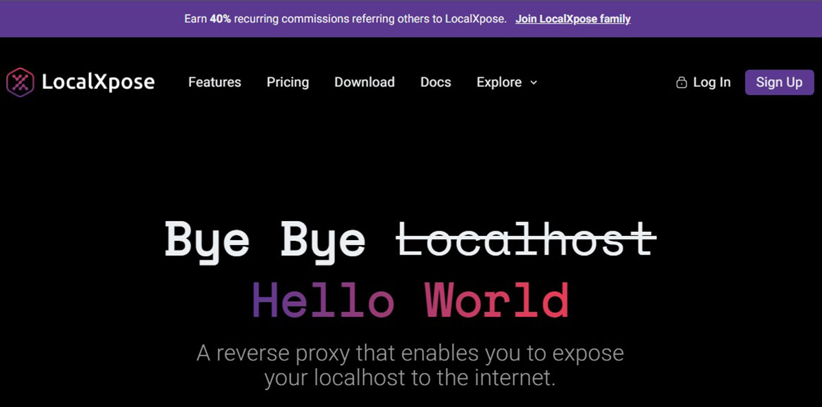 LocalXpose, un proxy inverso que te permite exponer tus servicios de localhost en internet