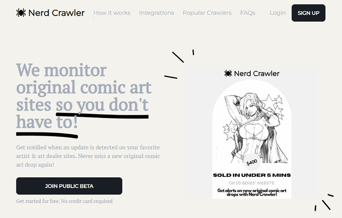 Nerd Crawler, plataforma para rastrear arte comic en la web