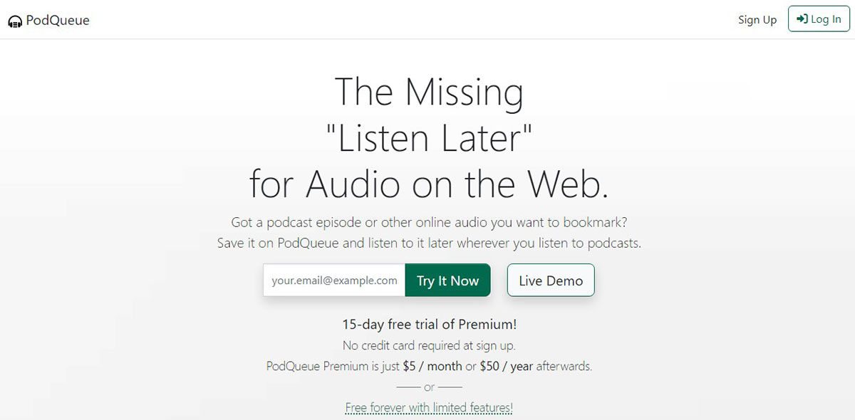 PodQueue, herramienta que te permitirá guardar el enlace de cualquier sitio web donde se encuentre un archivo de audio