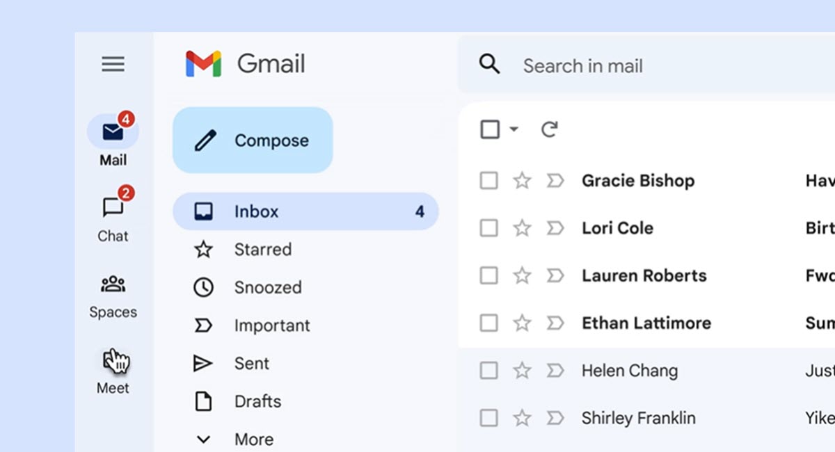 El nuevo diseño de Gmail correo electrónico para este 2018