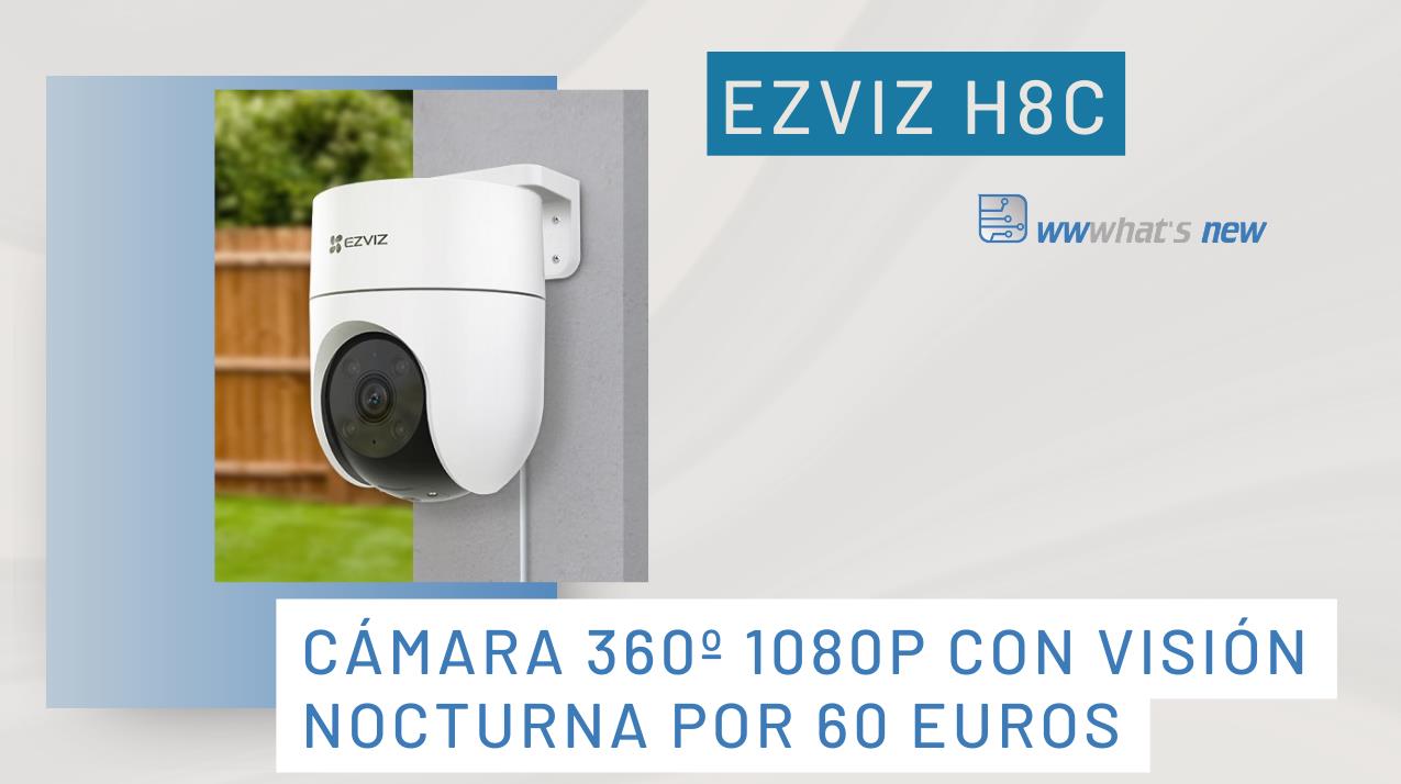 EZVIZ H8c, cámara WIFI con visión nocturna, giro de 360 grados, seguimiento automático y 1080p