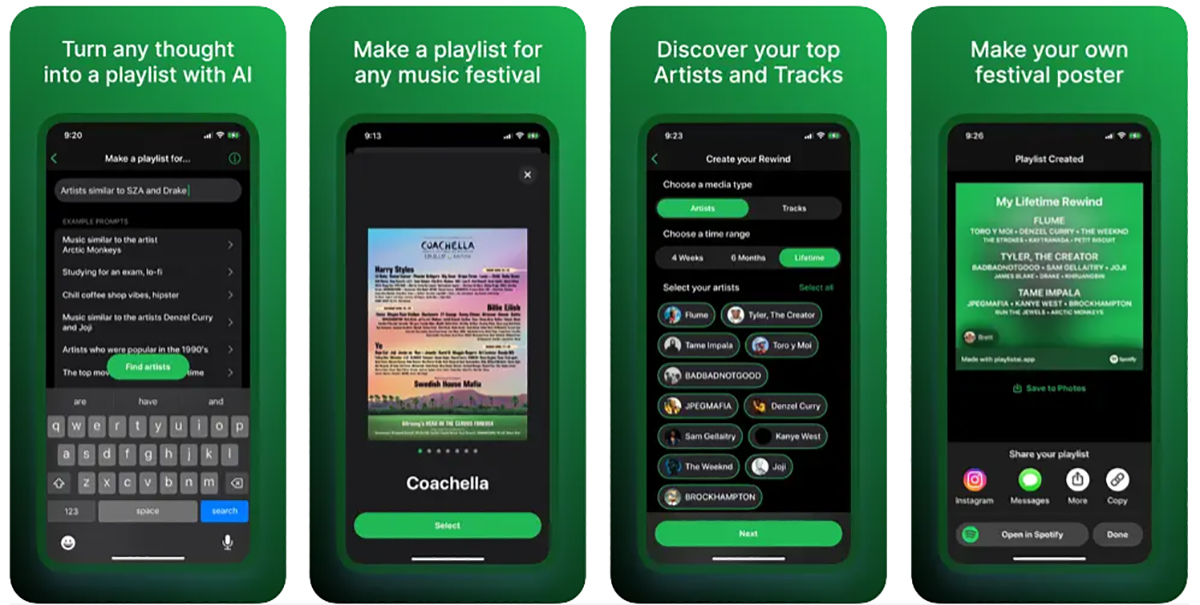 Una herramienta que te ayuda a crear playlists en Spotify o Apple Music en base a pensamientos imágenes o vídeos con Inteligencia Artificial