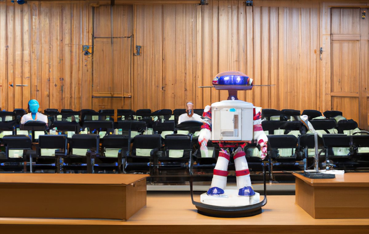 robot en un tribunal