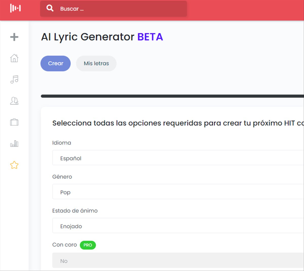 Creación de letras de canciones