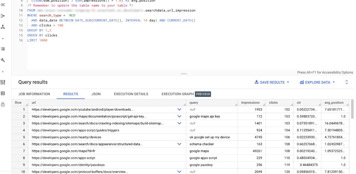 exportar search console