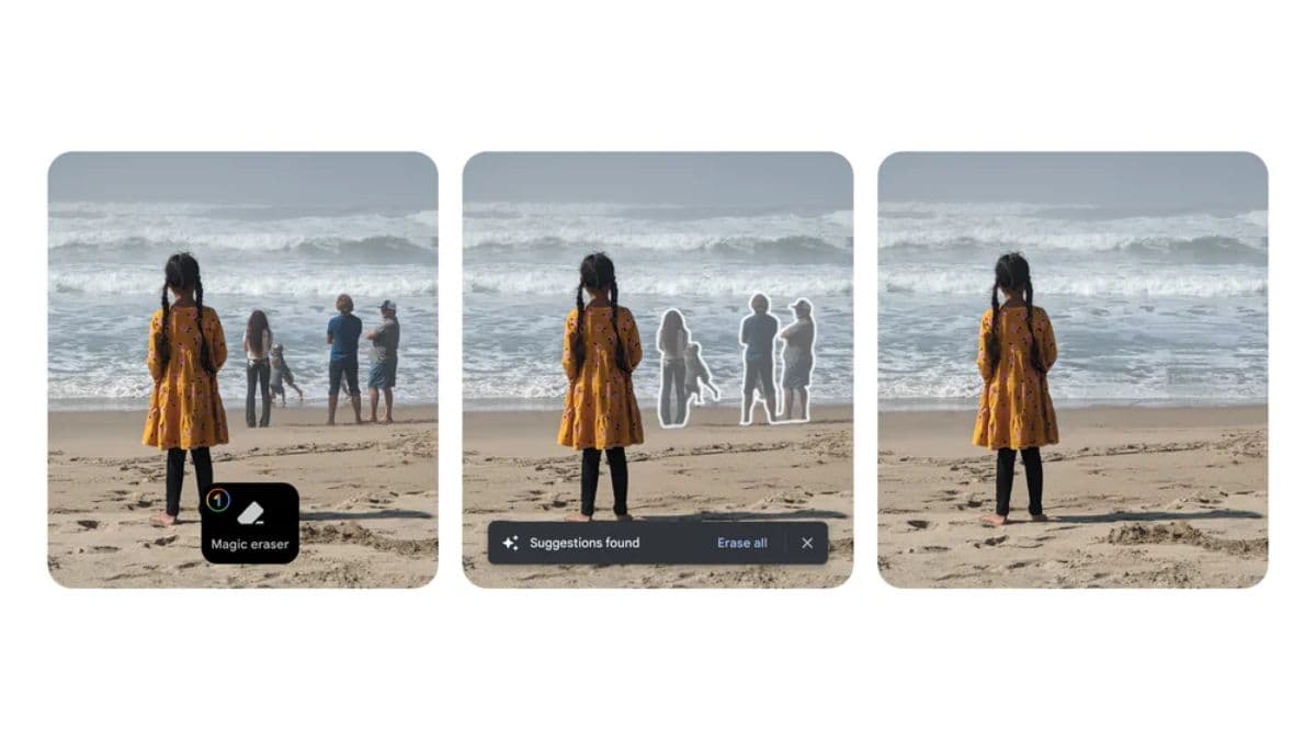 Google Fotos extendió su función para borrar objetos de imágenes a usuarios de iOS y Android