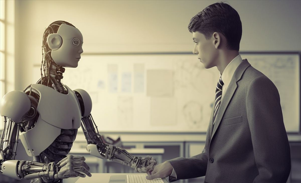 robot y humano