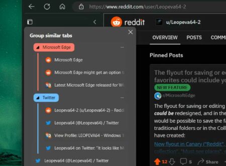 Microsoft Edge en canal Canary