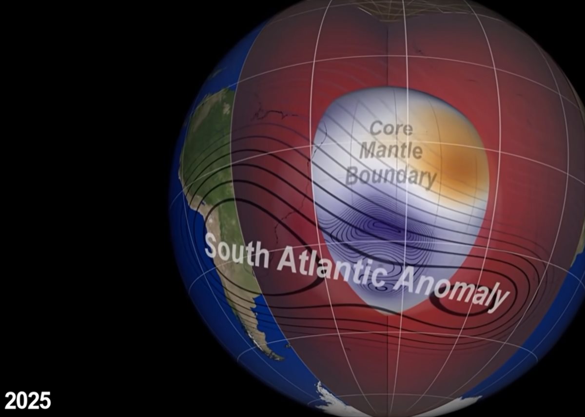 Una extraña anomalía en el campo magnético de la Tierra