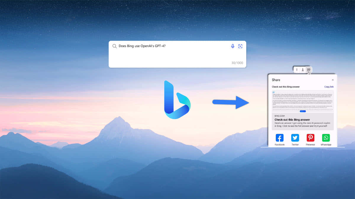 Microsoft permite compartir las respuestas del chatbot de Bing con otros