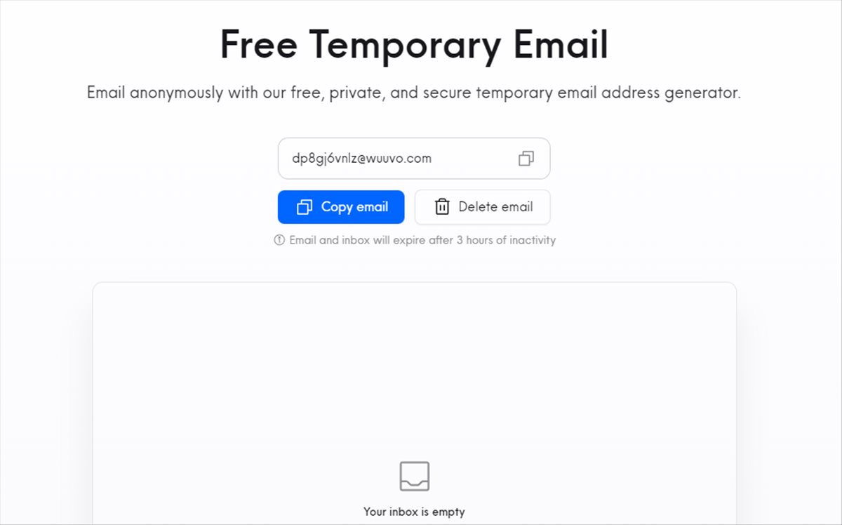email temporal gratis