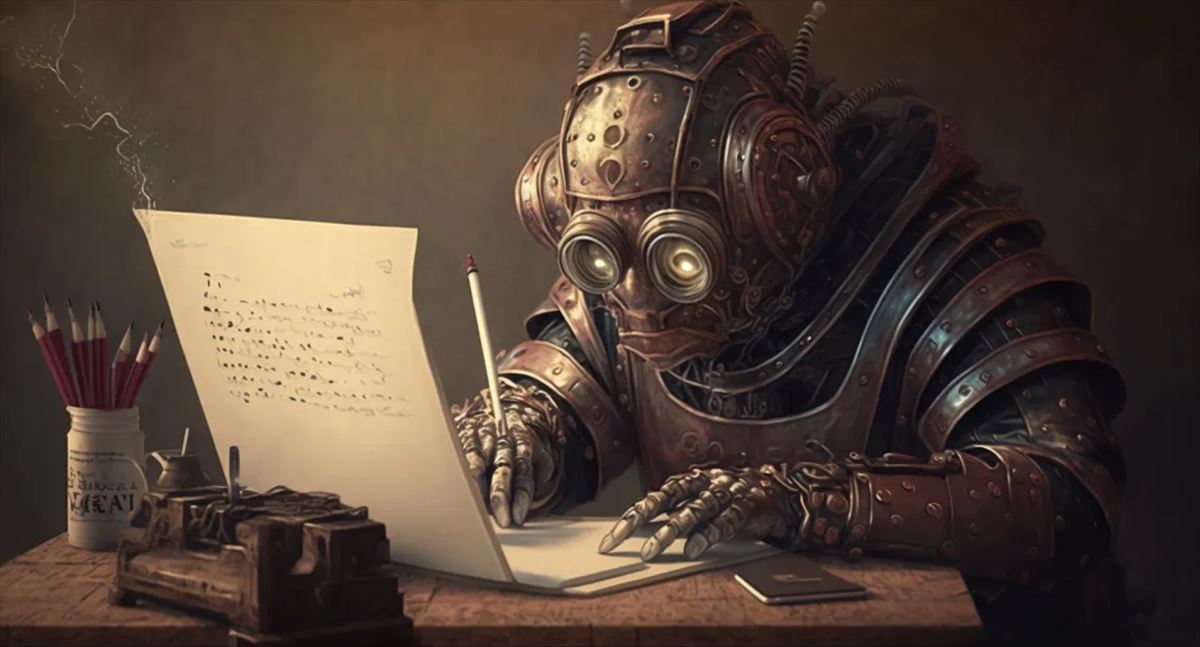 robot escribiendo