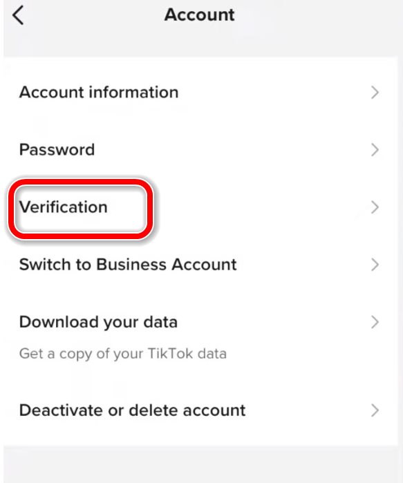 verificación en TikTok