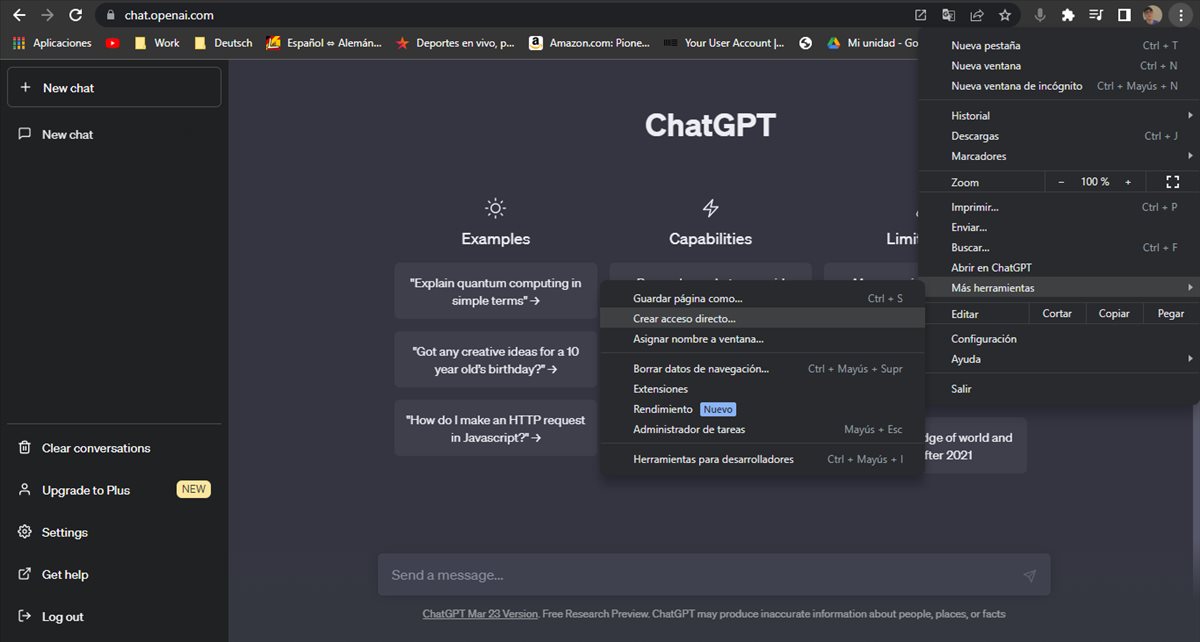 Cómo usar ChatGPT como una aplicación de Windows usando Google Chrome