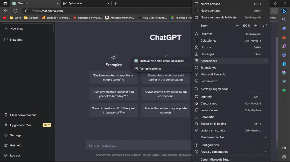 Cómo usar ChatGPT como una app de Windows usando Microsoft Edge