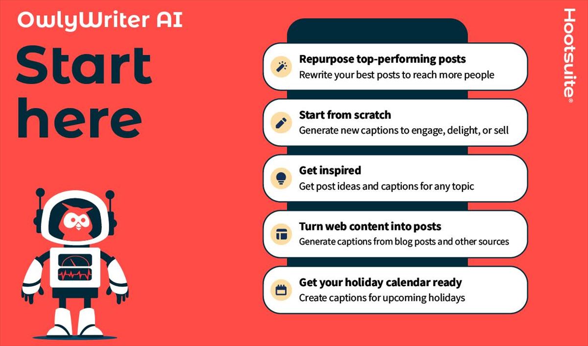 Hootsuite lanza OwlyWriter AI: la herramienta de IA para crear contenido en redes sociales