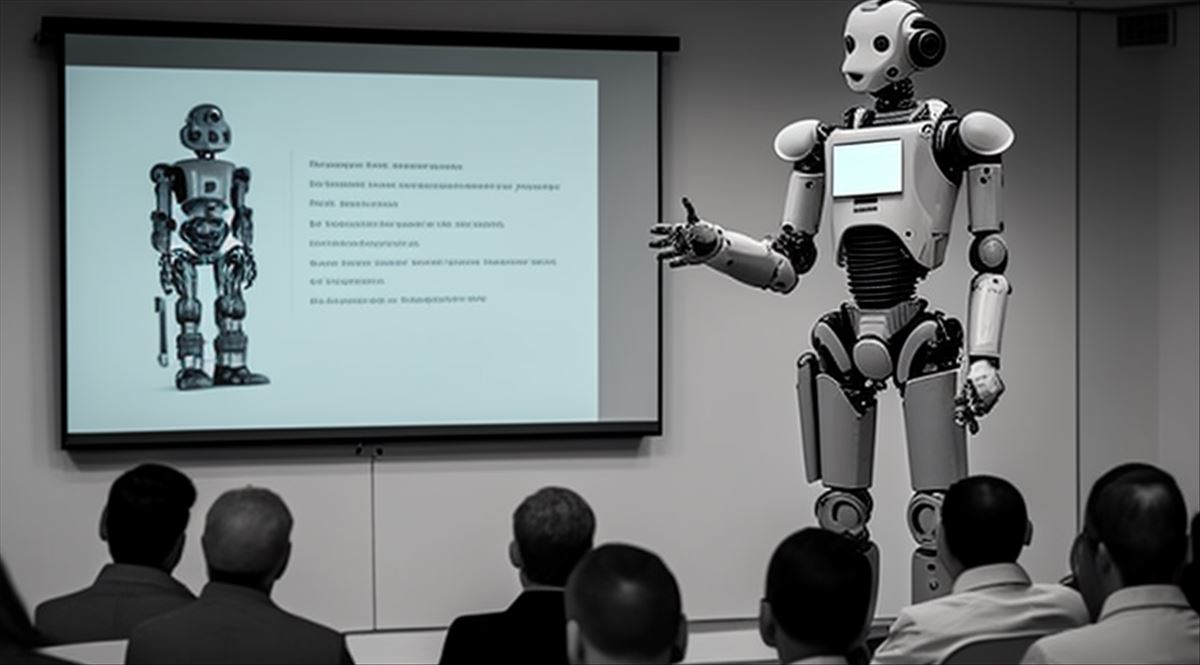robot haciendo presentacion
