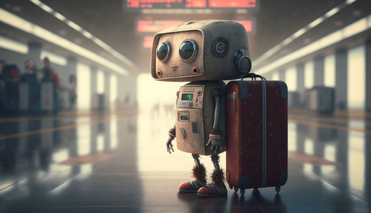 robot viajando