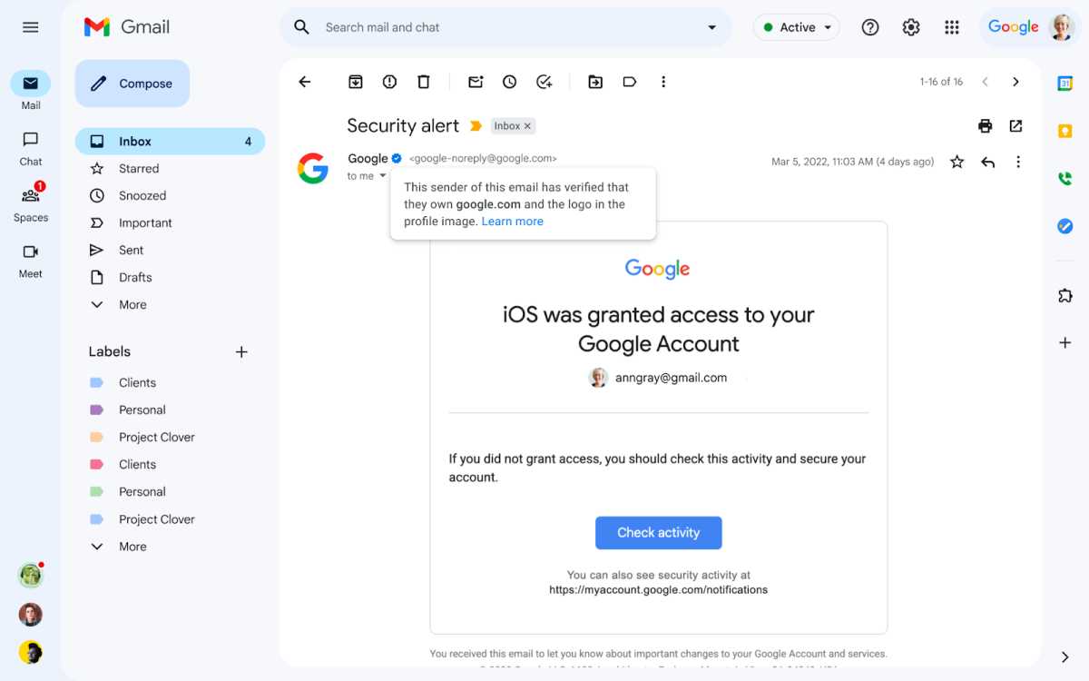 Lo nuevo de Google para identificar remitentes legítimos en Gmail
