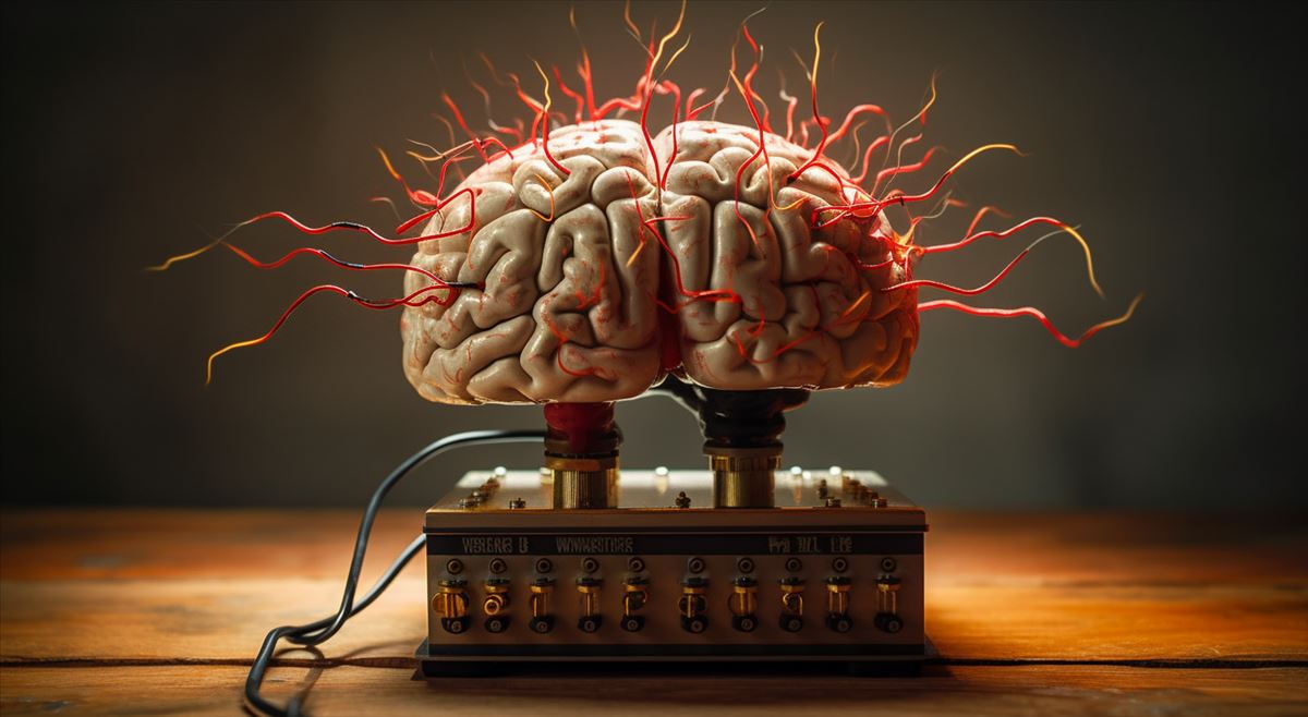 cerebro con electricidad