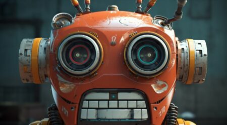 robot con cara de malo