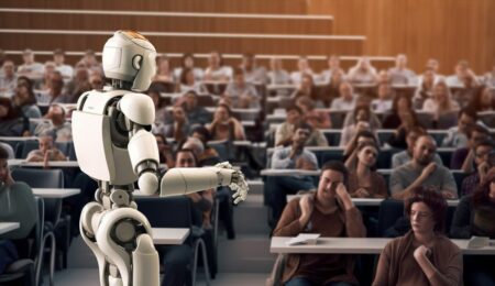 robot creando presentaciones