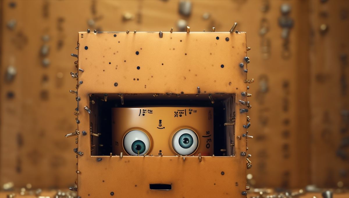robot dentro de una caja