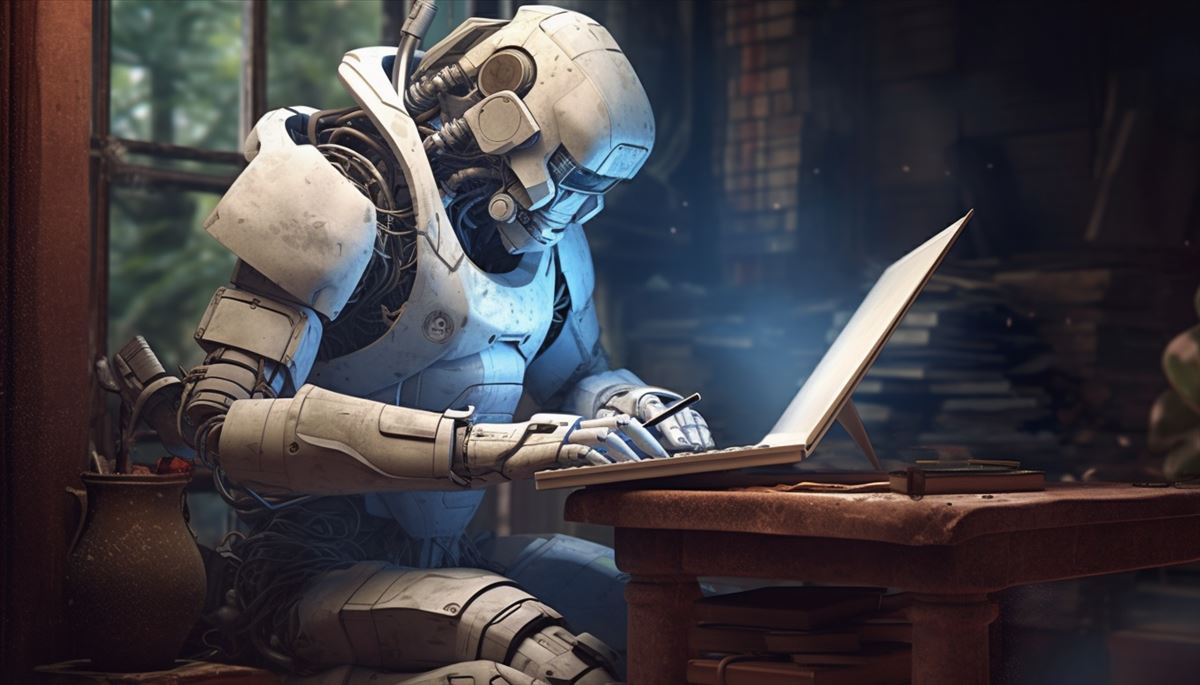robot escribiendo